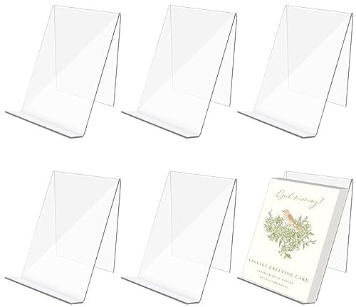 Espositore per Libri Trasparente in Acrilico, 6 Pezzi Supporto Acrilico, da Tavolo per Ristorante Casa Libreria Bar Poster Menù