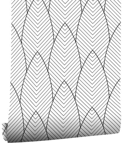 myforHD Papel Pintado Autoadhesivo Vinilo Adhesivo Muebles Impermeable Moderno Geométrico de Rayas Doradas para Decoración de Paredes en Baño, Sala de Estar, Dormitorio, y Muebles de Cocina