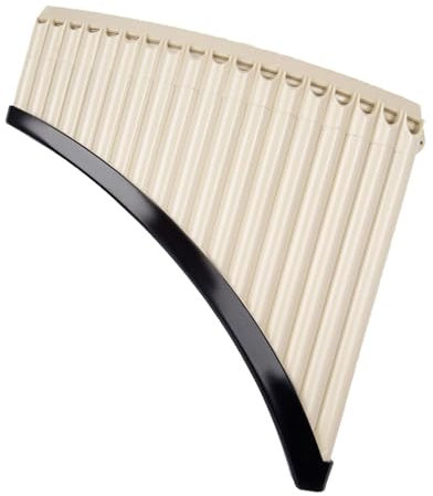 Luwecf Handgefertigte Panflöte Aus Naturholz, Ideal für Musiker Und Anfänger, 18 Pfeifen beige