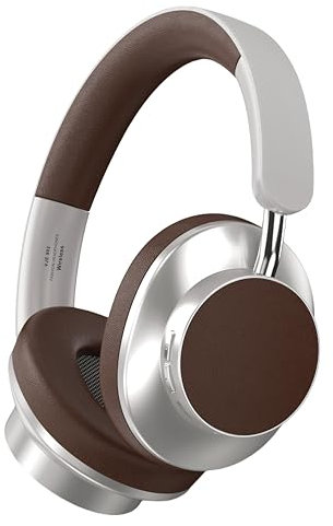 ND NEXT DESTINATION - 8902 - Auriculares Inalámbricos de Bluetooth 5.3 con Bajo Potente y Sonido Estéreo Cascos Supraurales de Diadema Ajustable con Batería de Larga Duración Marrón