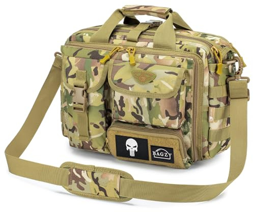 BAGZY Arbetsväska Herr Multifunktionell Taktisk Väska Range Bag Laptoptaskett 14/15,6 Tum Portfölj Pilotväska Bundeswehr Insatsväska Combat Väska Herrhandväska Brandbärarväska