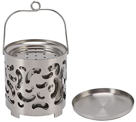 Aladeno Camping-Mini-Heizgerät, tragbarer Heizofen aus Edelstahl, Metall-Wärmeofenabdeckung mit hitzebeständigem Griff für Outdoor, Winter, Herbst, Reisen, Rucksackreisen, Wandern