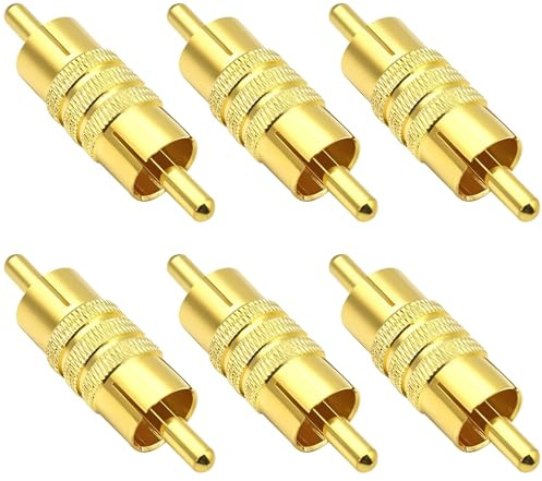 Greluma 6 Pz Connettori RCA maschio maschio, adattatore accoppiatore RCA maschio per balun AV video CCTV
