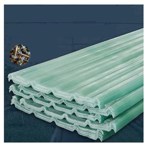 QWEASDF Corrugated Roofing Material，FRP Daylighting Panels,Clear Roof Sheet,Transparent Roofing Sheet，Rainproof Board,Sunroom Daylighting Plate,for Canopy Balcony Carport(3pcs,0.9 * 1.4m/35 * 55in)