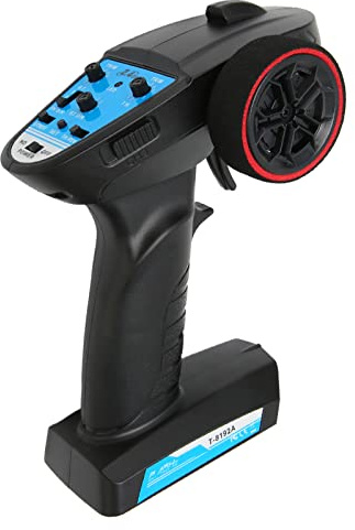 Dioche RC-sändare och 3-kanals RC-sändare med 2,4 GHz-mottagare, Hastighetsjusteringsfunktion, Ergonomiskt Grepp, Lämplig för -bilar, Båtar och Tankar, Räckvidd över 100 Meter
