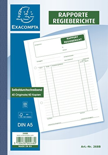Exacompta 268B Manifolds Rapport Regieberichte DIN A5, 1 x 40 Blatt
