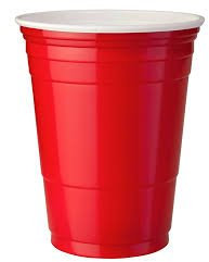 Thali Outlet - 50 x Ruby Red Apple American Beer Pong Party Cups 16oz / 455ml Re-usable Plastic Cold Drinks - Parties Birthdays Barbecues Weddings