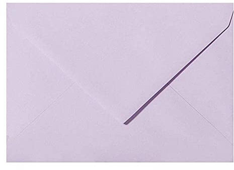 Paper24 50 Briefumschläge DIN C6 114x162 mm, nassklebend, für Einladungen, Grußkarten A6, für Hochzeit, Geburtstag in Flieder