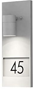 Große LED Außenwandleuchte/Hausnummernleuchte mit Downlight-Spot, Grau