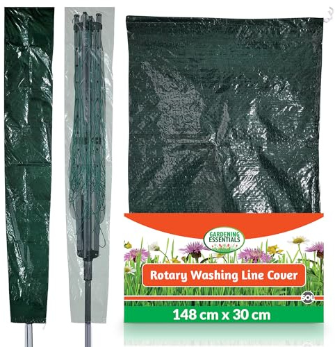 SOL Rotary Washing Line Cover, 148x30cm Heavy-Duty Rotary Washing Line, Waterproof, UV-Resistant, Tear-Resistant Design, Protects Outdoor Clothes Airer from Rain, Sun & Dust, Ideal for All-Weather Use