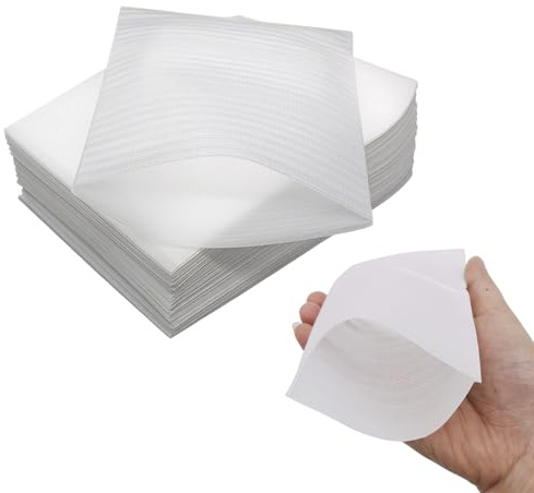 VASANA 100 bolsas de espuma blancas de 4 x 6 pulgadas, para proteger platos, porcelana, artículos frágiles, suministros de amortiguación para embalaje o envío
