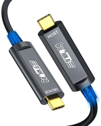 GeoHN.G Cable de fibra óptica USB C a USB C de 10 m, cable de extensión USB 3.2 de transferencia de datos de larga distancia de alta velocidad de 10 Gbps, AOC para VR/AR, Quest2, cámara web, cámara,