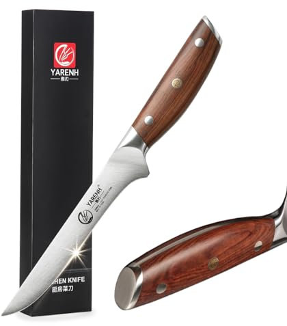 YARENH Coltello da cucina professionale SZD - Coltello da sfilettare con lama affilata da 17 cm in acciaio inossidabile resistente alla corrosione - Coltello da cucina di alta qualità