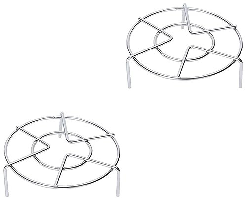 OUNONA 2pcs Stainless Steel Three Leg Egg Steamer Rack Pot Dishes Bracket Multifunctional Steam Rack Rustproof Cooking Accessories