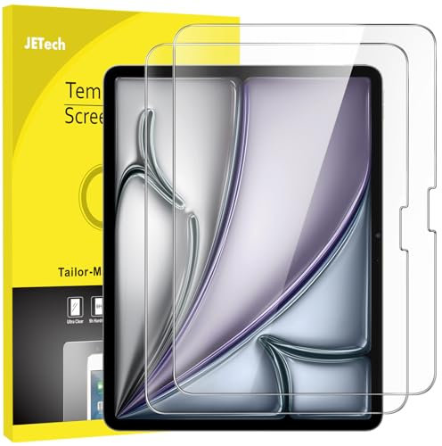JETech Protector de Pantalla para iPad Air 13 Pulgadas M3/M2 (2025/2024), Cristal Vidrio Templado 9H, HD Transparente, 2 Unidades