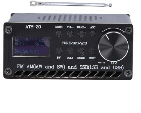 ATS-20+Si4732 Receptor de radio multibanda, radio digital FM/SW/MW/LW SSB RDS Air Band Altavoz de radio de banda múltiple con carga USB y salida de audio