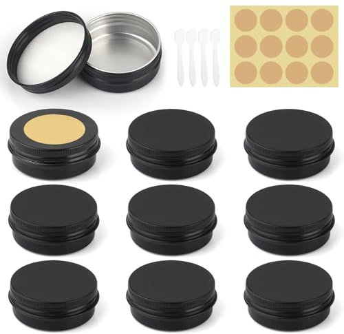 10 Pièces Pots En Aluminium, 30ml Pots De Contenants Cosmétiques Vides, équipées D'une Spatule, D'étiquettes Autocollantes，Récipients Vides En Aluminium Conviennent pour Les Cosmétiques