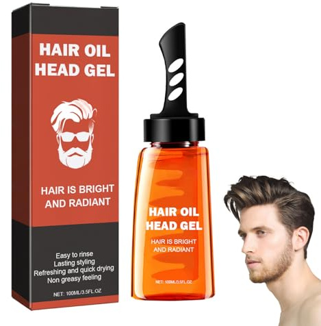 Gel Modellante per Capelli Uomo Con Pettine, Cera Lucida, Spray Fluffy Hair - Tenuta Forte, Azione Idratante e Fortificante, 100ml