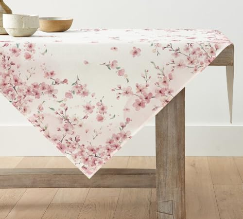 Artoid Mode Kirschblüten Zweige Frühling Tischwäsche, Saisonnal Küche Tisch Dekoration Drinnen Urlaub Party Dekor 85x85 cm
