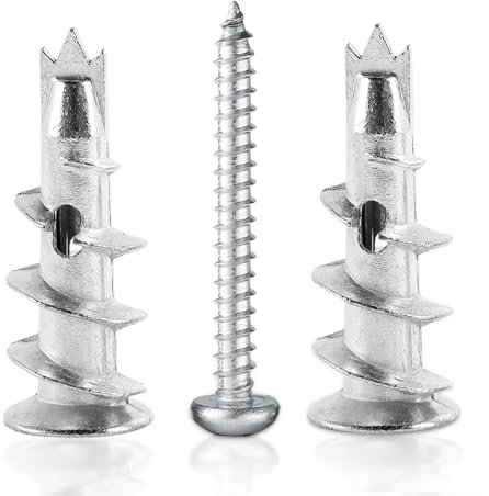 Rigipsdübel, 60 Set Gipskartondübel Metall,Hohlraumdübel mit Schrauben Dübel Selbstbohrender Gipskartondübel für Befestigung In Gipskarton Gipsfaserplatten Beton Ziegeln