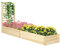 Outsunny Letto per Orto Rialzato da Esterno con Spalliera e 2 Fondo Aperto, Fioriera con Traliccio per Piante Rampicanti in Legno di Abete, per Piante, Fiori, 230x60x110 cm, Color Legno