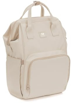 Fillikid Wickelrucksack Barcelona | Geräumiger & stylischer Rucksack mit vielen Fächern, isoliertem Flaschenhalter & Wickelauflage | Bequem tragbar & ideal für den Alltag mit Baby