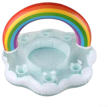 Porte-boisson flottant pour piscine, design gonflable avec plusieurs compartiments pour boissons, cabane flottante, accessoire pour la plage et (coloré)
