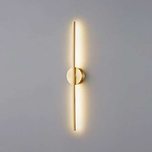 Modern LED-vägglampa lampskärm, borstad mässing akryl lampskärm, minimalistisk antik mässing badrum sminklampa, fast kopplad för sovrum och hall
