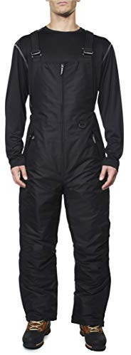 Arctic Quest Mens Insulated Snow and Ski Bib Overalls Snow Pants Snowboard Mens Overalls for Fishing, Hunting, Snowmobiling, Black, Medium