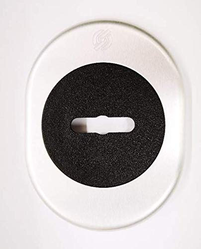 Boquilla roseta para puerta blindada, placa para llave de doble mapa de aluminio anodizado plata F1 82 x 62