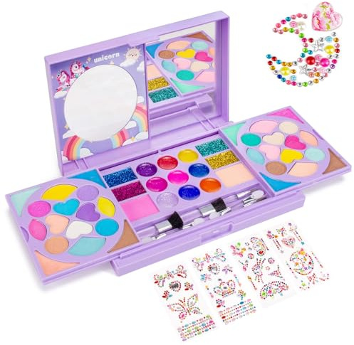 Tomons Kids Makeup Kit for Girl Real Washable Cosmetic Toy Beauty Set, Birthday Toys Gift for 3 4 5 6 7 8 9 10 Year Girls