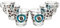 MamboCat 6er Set Cremona Glas-Espressotasse mit Henkel I Blau I 60 ml I Milchglas-Optik mit Espressobohnen und Aufschrift I Alternativ für Lungo, Americano, Ristretto & Co