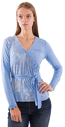 Desigual Blusa Carla para mujer, azul, 42