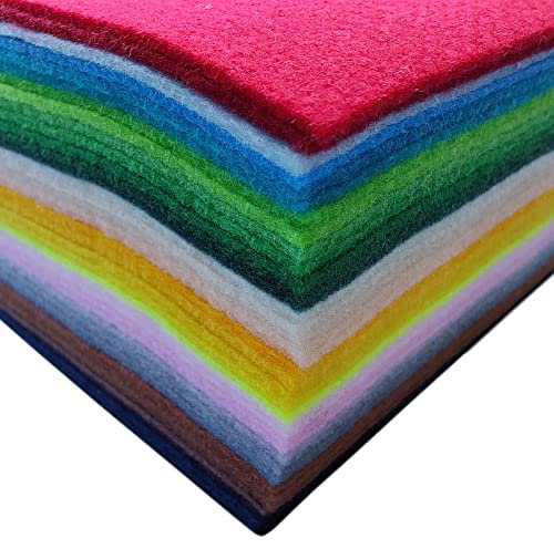 Bastelfilz, Filzbogen 40 Farben, Weicher Filzstoff zum Nähen, Filz Basteln für DIY-Dekorationen und Kinderparty-Projekte (20x30cm)