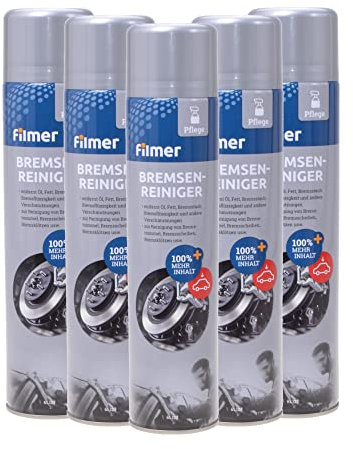 P4B | 5x Fahrrad Bremsenreiniger - 600 ml Spraydose grau | Hochaktiver Spezialreiniger | Materialschonender Reiniger | Ohne Rückstände | Ideale Bremsenpflege