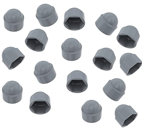 TERF® M6 Grey Plastic Hex Nut Bolt Dome Cap Cover M6 (10mm Spanner) Nut and Bolt Protective Caps Cover Hexagonal - Pack of 20