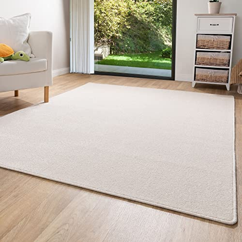 Steffensmeier Kurzflor Teppich Ibiza | Wohnzimmerteppich | Stilvoll | Pflegeleicht | Jugendteppich | Creme, Größe: 200x250 cm