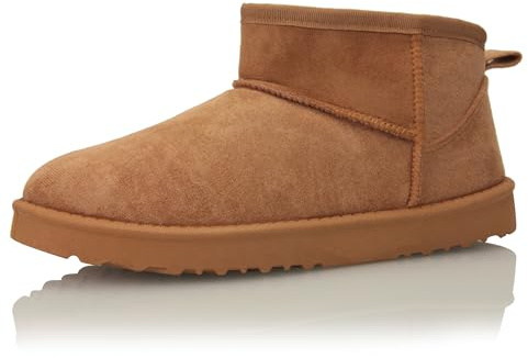 Procity Mini Stiefeletten Damen Warm Gefüttert Wildleder Optik Look Schneestiefel Brown 41