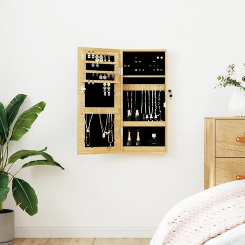 ShGaxin Väggspegel med smyckeskrin 30 x 8,5 x 67 cm, badrumsspegel, vardagsrumsspeglar, entréspegel, vardagsrumsmöbel - 353210