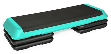 TREXO step d'exercice aérobique pour le cardio-training Hauteur réglable 10-15-20 cm Grande table 109 x 41 cm Durable Matériaux de haute qualité Exercice jusqu'à 250 kg VERT