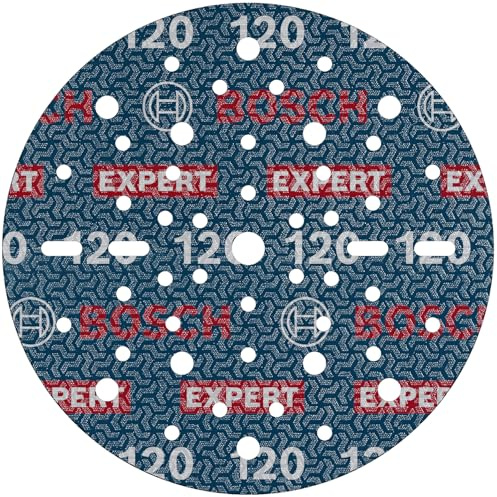 Bosch 6x EXPERT O780 Foil Sanding Disc, 150 mm (for Hardwood, Paint on wood, Ø 150 mm, Grit 120, Professional Accessory Random Orbital Sander)