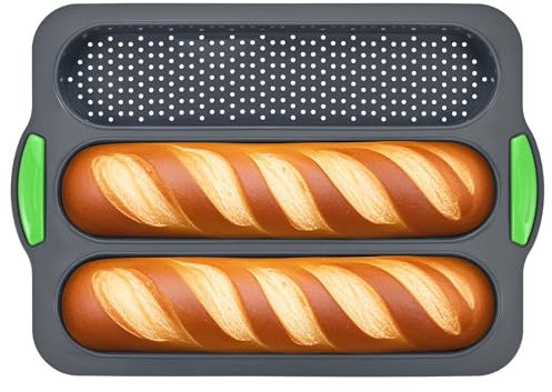 Teglia in silicone per baguette, stampi da cucina, stampo plumcake silicone, teglie in silicone per pane, stampi antiaderenti, adatti per cuocere hot dog e baguette