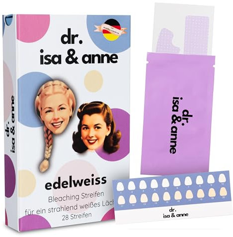 Strisce sbiancanti per denti tedeschi, senza perossido, per denti bianchi luminosi e luminosi, indolori e delicati