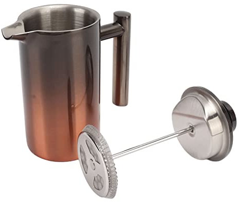 Vvikizy 304 Coffille-cafetière French French Press en Acier Inoxydable, Fabricant de thé à café de café Chaud Plus Longtemps avec Double Mur, Idéal pour le Camping et les Voyages en (350