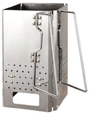 NJTHNTJR Allume-Charbon Portable, Barbecue en Acier Inoxydable, Poêle à Charbon Pliable pour Extérieur, Gril Chauffant au Feu