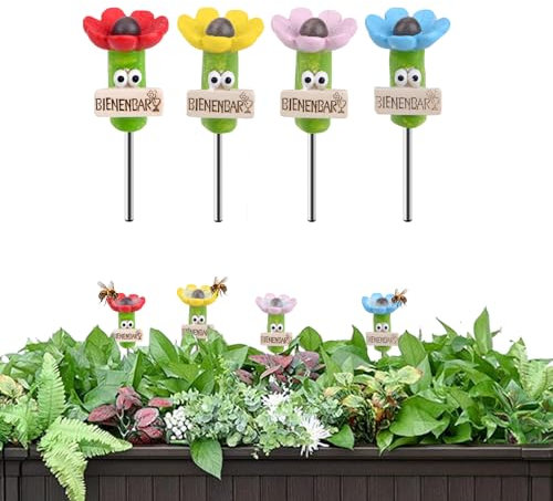 Bienentränke für den Garten, 4er-Pack Bienen Tränkestationen, Insektentränke Keramik für Bienen Schmetterling, Fascinating Drinkers for Wild Bees and Insects, Bienen Insektentränke Garten (4 PCS)