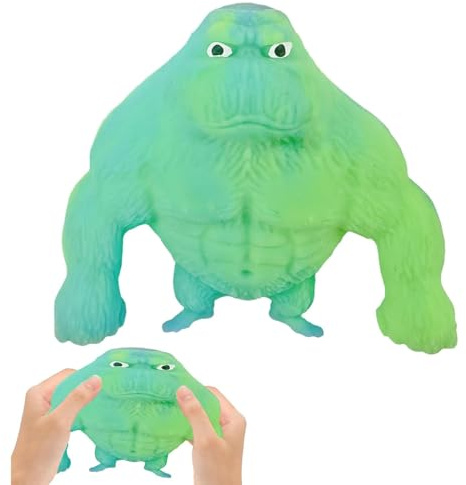 YANGWEN Gorila de Látex Suave para Apretar, Juguete Anti-Estrés para Adultos y Niños - Figura de Mono Gorila Squeeze - Reduce Ansiedad y Estrés (Color Verde)