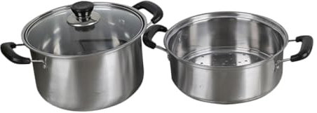TOPPERFUN 1 Set Pentola Acciaio Inossidabile con Vaporiera per Alimenti e Verdure Design e Resistente per Uso