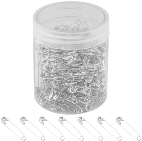 300 pezzi Spille da balia in metallo, piccole spille da balia, spille da balia piccole, 26 mm, in argento, con scatola portaoggetti, per design alla moda, creazione di gioielli, artigianato, cucito