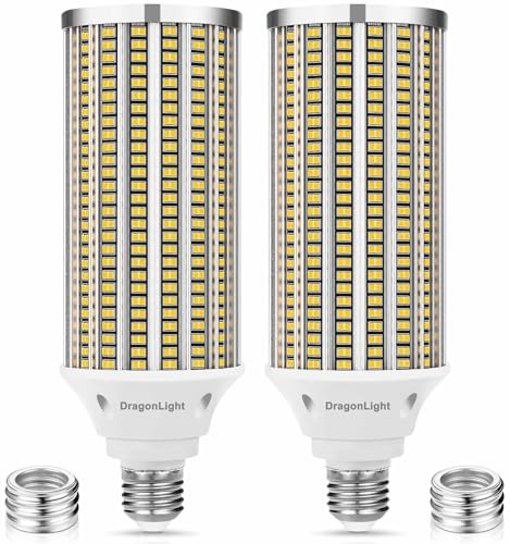 DragonLight 120W Lámpara LED de Maíz Super Brillante (Reemplaza 800W) - Bombilla Edison E27/E40-3000K Blanco Cálido 14.400 LM para Iluminación Comercial - Garaje Taller Oficina Jardín (Paquete de 2)